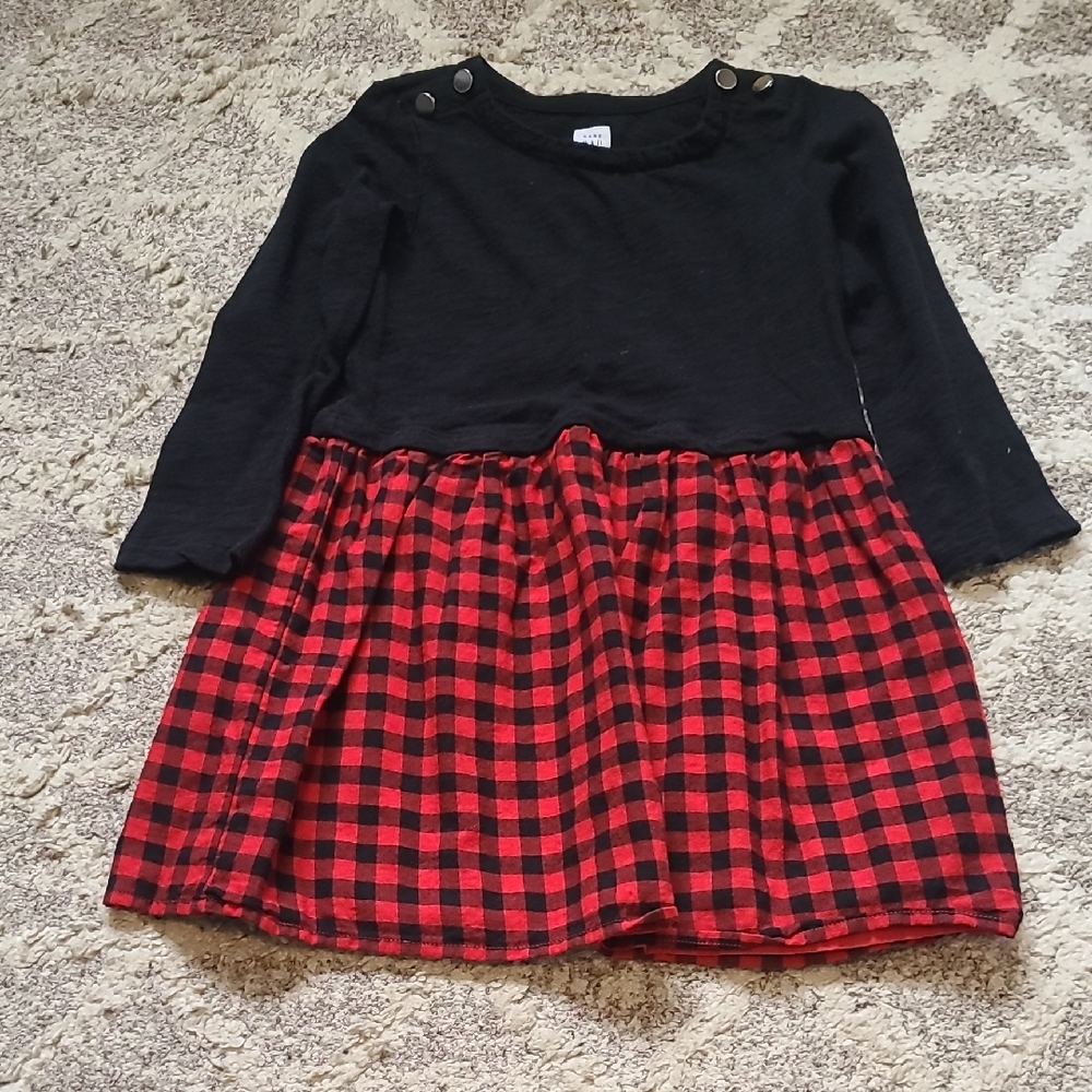 2 for $35 - baby GAP Girls 4 Black & Red Long Sleeve Dress